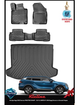 Rizline Kia Sportage 2026 Prestige Smart - 30.yıl Serisi Gt Line Bagaj Havuzu ve 3D Paspas & Ton Koku