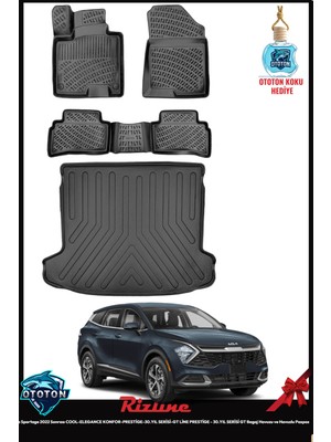 Rizline Kia Sportage 2025 Cool-Elegance Konfor-Prestige-30.yıl Serisi-Gt Line Prestige - 30.yıl Serisi Gt Bagaj Havuzu ve 3D Paspas & Ton Koku