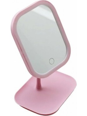 Marsilyan Ledli USB Şarjlı Makyaj Aynası 18.5X14.7CM 360 Derece Renkli Plsatik Takılık SEPETLİ=13.5X18CM Ayak=17.5cm (4887)