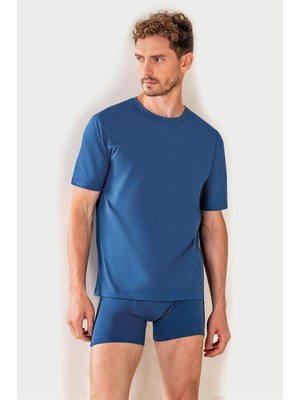 Obje Erkek Lacivert Süprem Yarım Kol T-Shirt
