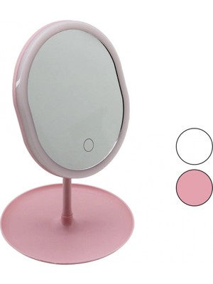 Marsilyan Yuvarlak- Düz Kenar 7 Inç Ledli - USB Şarjlı Makyaj Aynası 90°takılıklı Ayakr.pls 17.5cm (4887)