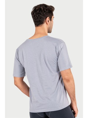 Obje Erkek Gri Süprem Yarım Kol T-Shirt