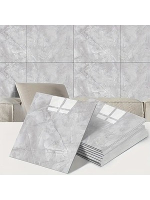 Vanch Gri Mermer Desen Duvar Sticker (30x30)