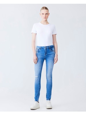 LTB Ramona x Dar Paça Orta Bel Dark Indigo Jean Pantolon