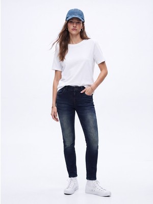 LTB Nıcole Dar Paça Orta Bel Mid Indigo Jean Pantolon