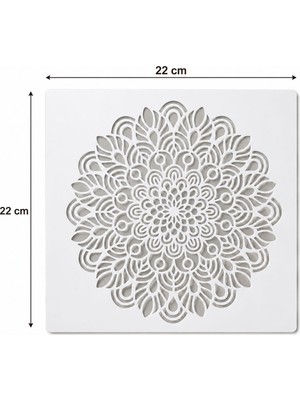 Bedoris Mandala Duvar Boyama Şablonu 22X22 cm