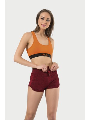 Obje Kadın Kırçıllı Bordo Mini Şort