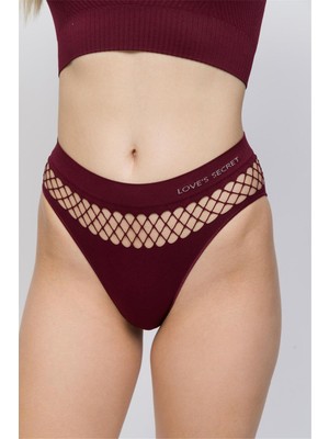 Obje Kadın Bordo Fileli Slip Külot