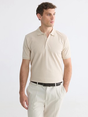 LC Waikiki Lcwaıkıkı Classic Bej Polo Yaka Erkek Tişört