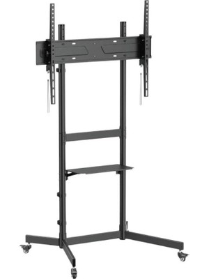 Tayfun 115'' Uyumlu Yürüyen Tekerlekli Ayaklı LED Tv Monitör Standı