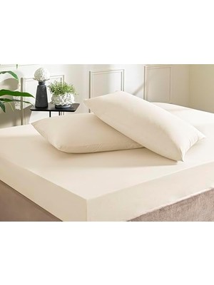 Maxi Trendy Color Dreams  King Size Fitted Çarşaf Seti Ekru