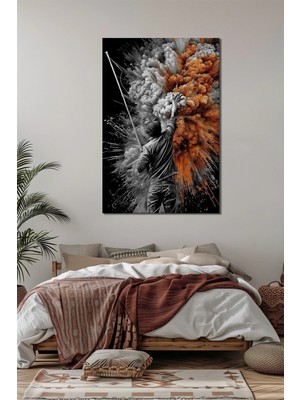 Soyut Patlama Sanat Baskılı Cam Tablo – Modern Uv Baskı Dekoratif Tablo