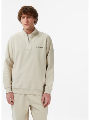 United4 Unıted4 Regular Fit Erkek Bej Sweatshirt