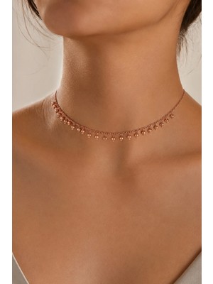 Argentum Concept 925 Ayar Gümüş Rose Toplu Choker Model Kolye - N117201