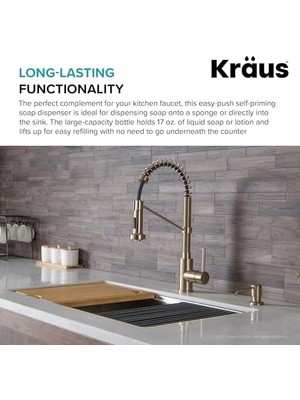 Maxi Trendy Kraus Boden Mutfak Sabunu ve Losyon Dispenseri Spot Içermez Antika Şampanya Bronz, KSD-53SFACB