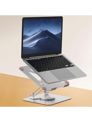 Maxi Trendy Taşınabilir Katlanabilir Folding Alüminyum Notebook Stand Alüminyum Ayarlanabilir Açı ve Katlanabilir Portatif Rahat Kullanım 11 Inç 17 Inç Dizüstü Bilgisayar ve Laptop Stant | X2