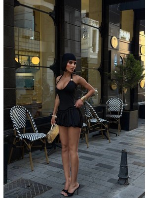 Morliva Aksesuarlı Mini Boy Elbise 1113
