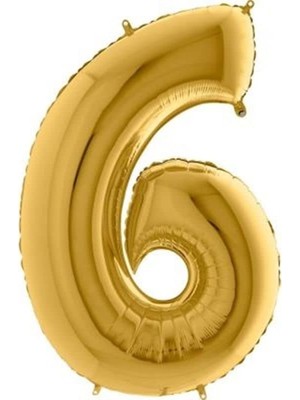 Maxi Trendy 6 Rakamlı 16 Inç Gold Renk Folyo Balon 36 cm (Altın)