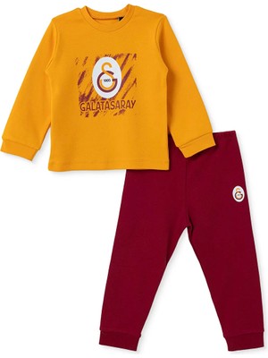 Galatasaray Erkek Bebek Pijama Takımı Bisiklet Yaka Uzun Kol Reçme