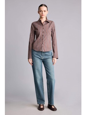 DeFacto Comfort Straight Orta Bel Boru Paça Jean Pantolon G8878AX26AU