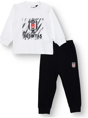Beşiktaş Erkek Bebek Pijama Takımı Bisiklet Yaka Long Sleeve Reçme