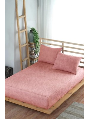 Maxi Trendy Formeya Adelya Gri Lastikli Çarşaf Takımı (Yastık Kılıflı) Tek Kişilik Veya Çift Kişilik (Kiremit, 160 x 200)
