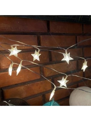 Maxi Trendy LED Işıklı 28'li Yıldız Işık Zinciri Dekoratif Fişli Aydınlatma Ev Dekorasyonu Süsleme Salon Oda Merdiven Balkon Süslemeleri Için Yılbaşı Eğlence Doğum Günlerine Özel Aydınlatma (10 Metre)