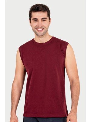 Obje Erkek Bordo Süprem Kolsuz Atlet