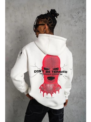 İlk El Grup Erkek Kapüşonlu Kanguru Cepli Sweatshirt 3 Iplik Pamuklu Baskılı Hoodie -  Beyaz