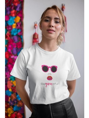 İlk El Grup Kadın Özel Baskılı Modern Fit %100 Pamuk Bisiklet Yaka T-Shirt