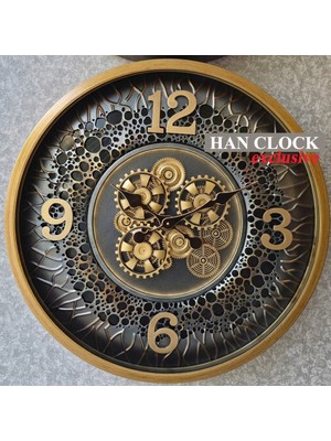 Han Clock Orıon Metal Çarklı Duvar Saati Büyük Boy 66CM