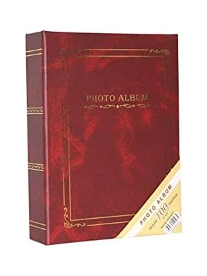 Maxi Trendy 13X18CM 100 Fotoğraf Kapasiteli Ciltbezli Lüks Fotoğraf Albümü (Bordo)