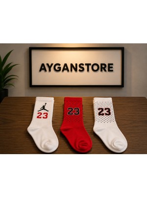 Aygan Store 3 Çift Yeni Tarz Kolej Spor Tenis Çorap Kombinleri 3 Adet