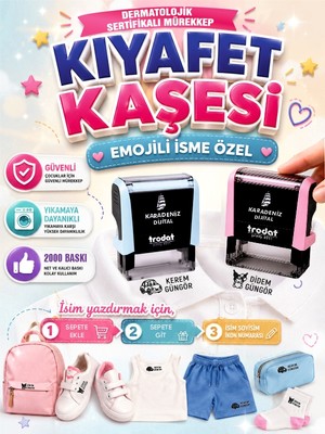 Karadeniz Dijital Öğrenci Kıyafet Kaşesi -Kreş -Anaokulu - Ilkokul Öğrenci Kumaş Elbise Kaşesi