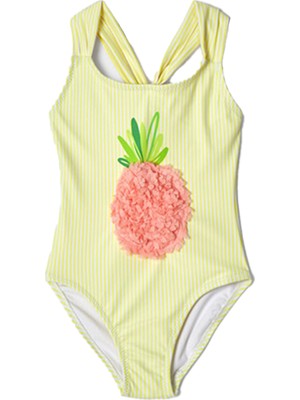 Mayoral Limon Sarısı Ananas Işlemeli Kız Çocuk Mayo