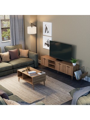 Mezza Set 1583-2072 Exxen 180 cm Tv Ünitesi + Exxen Orta Sehpa - Ürgüp Rengi