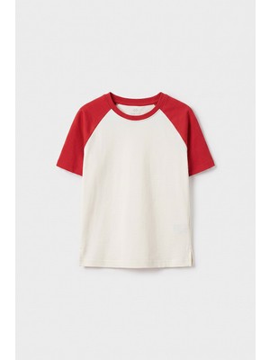 Tommy Life Ekru-Fiesta Standart Fit Reglan Kollu Kız Çocuk T-Shirt - 75180