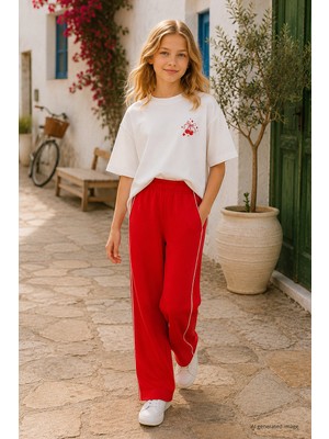 Tommy Life Fiesta Biye Detaylı Basic Palazzo Kız Çocuk Eşofman Alt - 75195