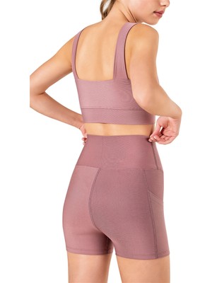 Obje Kadın Gül Kurusu Düz Baskılı Sporcu Bralet