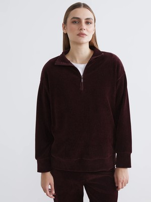 Lc Waikiki Yeni Sezon Dik Yaka Fitilli Kadın Sweatshirt