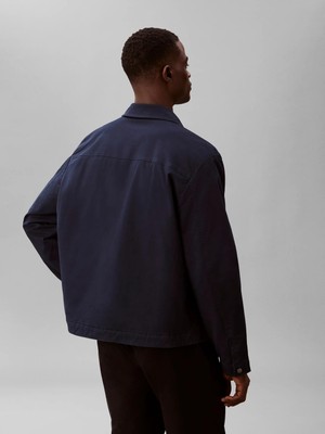 Calvin Klein Erkek Lacivert Calvin Klein Ls Cotton Twıll Quıl, Cef, M Lacivert Erkek Ceket