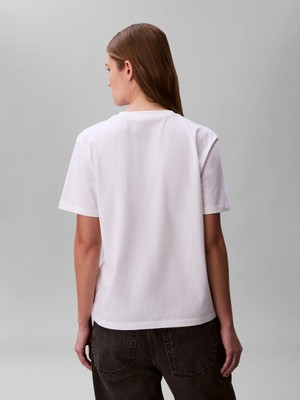 Calvin Klein Kadın / Kız Beyaz Calvin Klein Ss 20S Classıc Logo, Yaf Beyaz Kadın T-Shirt