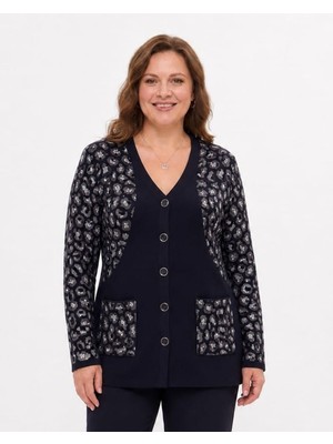 Onno Style Simli Leopar Desen Klasik Düğmeli Ceket