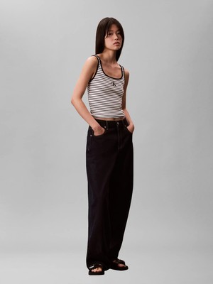 Calvin Klein Kadın / Kız Siyah Calvin Klein Strıped Monologo Sco, Xdy, Xxs Siyah Kadın Atlet
