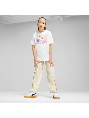 Puma Kadın / Kız Beyaz Puma Graphics Relaxed Tee I Beyaz Kız Çocuk T-Shirt