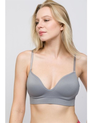 Obje Kadın Gri Soft Cup Fitilli Sütyen