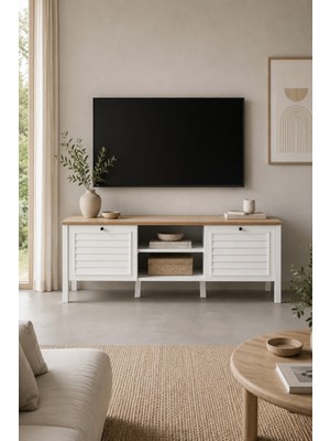 Sarmobi Taiga Tv Ünitesi 2 Kapaklı Y:50 D:41 G:138 / Beyaz