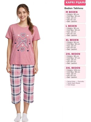 Güzel Kaman Pembe Desenli Pijama Takımı