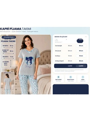 Güzel Kaman Gri Bermuda Desenli Pijama Takımı