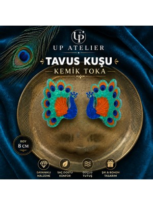 Up Atelier Tavus Kuşu Kemik Toka 8cm
